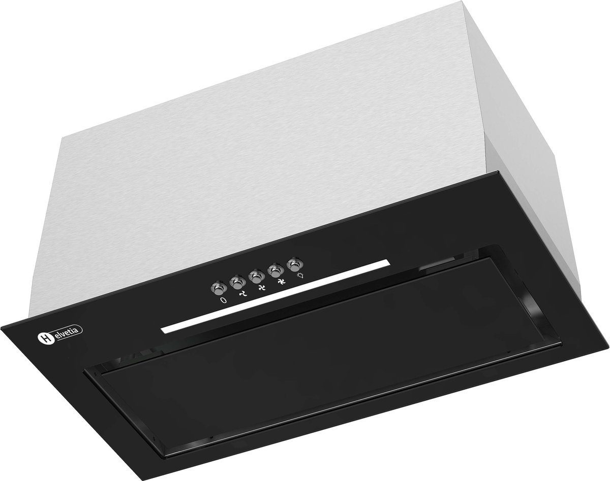 Helvetia Inbouw Afzuigkap HHGR52C61N1 - 610 m³/u - Zwart - 2 Koolstofilters