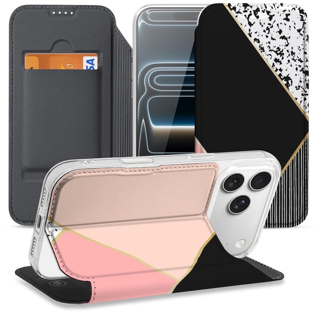 iPhone 17 Pro Max Black Pink Shapes