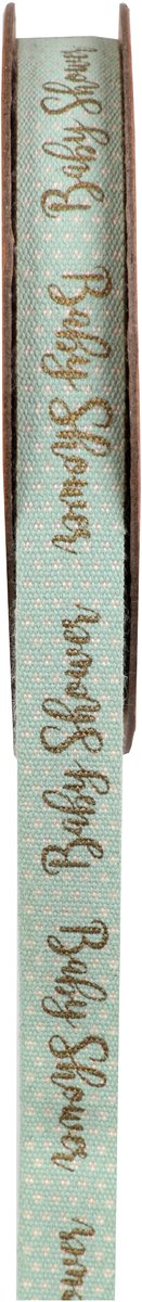 SANTEX - Katoenen plakband baby shower mint 3 m met stippen