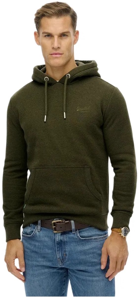 Superdry Vintage Logo Geborduurde Hoodie Heren Hoodies Olijf