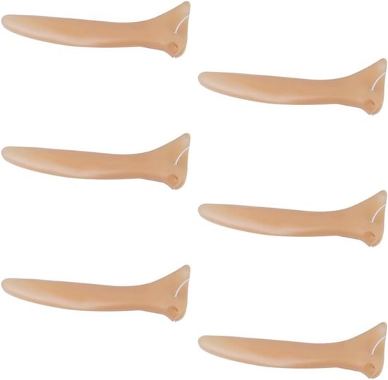 6x Lange Pinokkio Neus Proppen voor Carnaval, Cosplay en Feest – Realistische Latex Make-up Accessoires