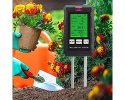 Fokelyi - Vochtmeter-PH Meter Grond-6-in-1 Bodemtester - PH meter - Lichtmeter - Vochtigheidsmeter Bodem - temperatuurmeter Bodem - vruchtbaarheid-hygrometer - Budgetkeuze
