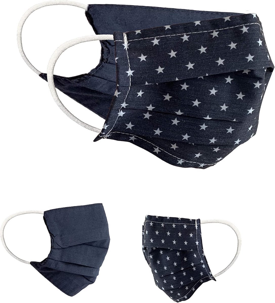 Set van 2 Omkeerbare Katoenen Stoffen Mondkapjes voor Tieners - Wasbaar Mond- en Neusbescherming