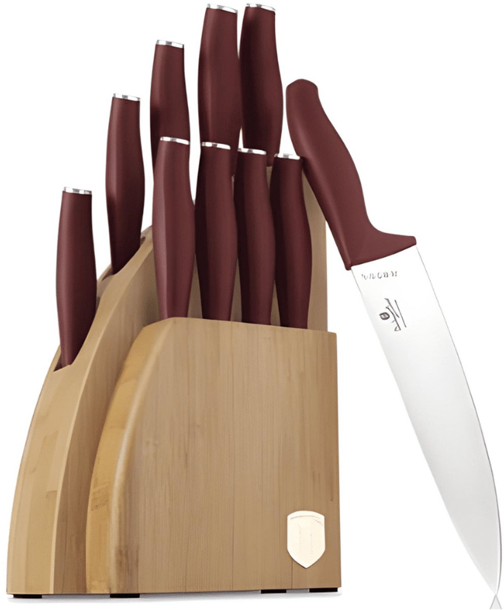 Berlinger Haus - 2980 - 10 delige messenset op bamboe houten standaard - Leonardo Collection