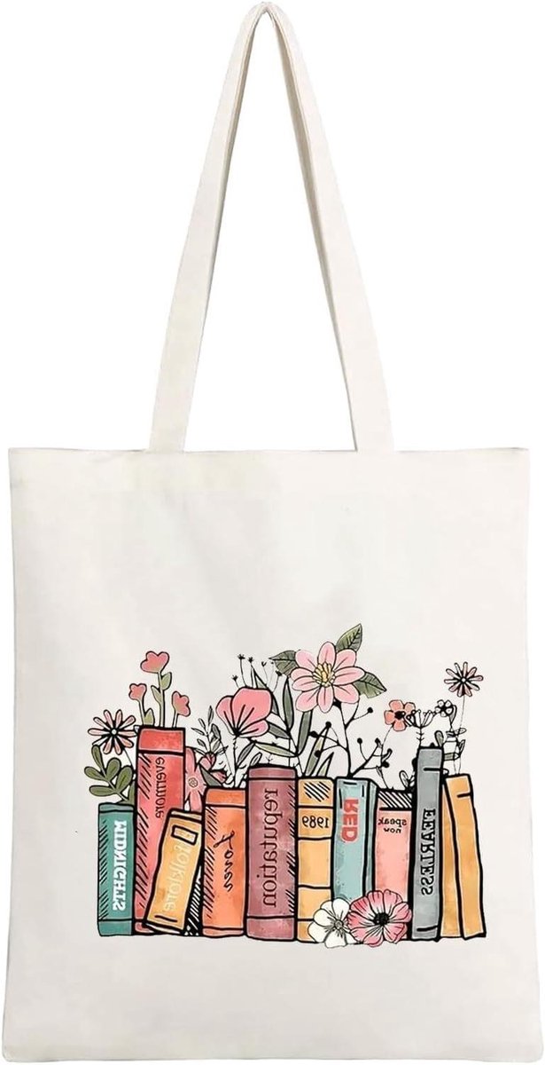 Muziek Thema Tote Bag - Canvas Linnen - Wit - 40x35 cm