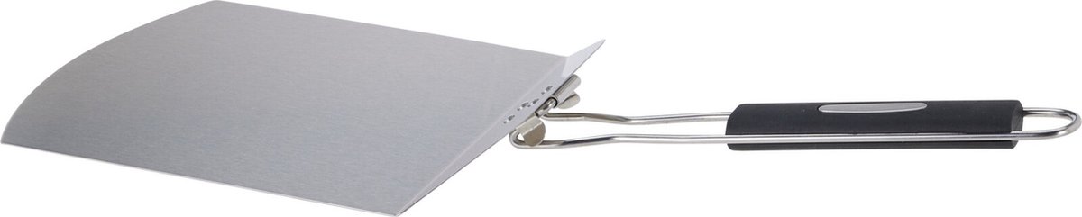 Cookinglife Pizzaschep - BBQ Pizzalifter - Pizza Lifter - RVS/Kunststof Zwart/Grijs - Vaatwasserbestendig Hittebestendig - 24 x 30 cm