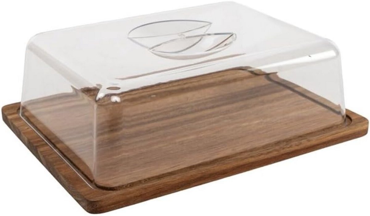 Houten Kaasplank Rechthoekig met Deksel Acaciahout 24x18 cm