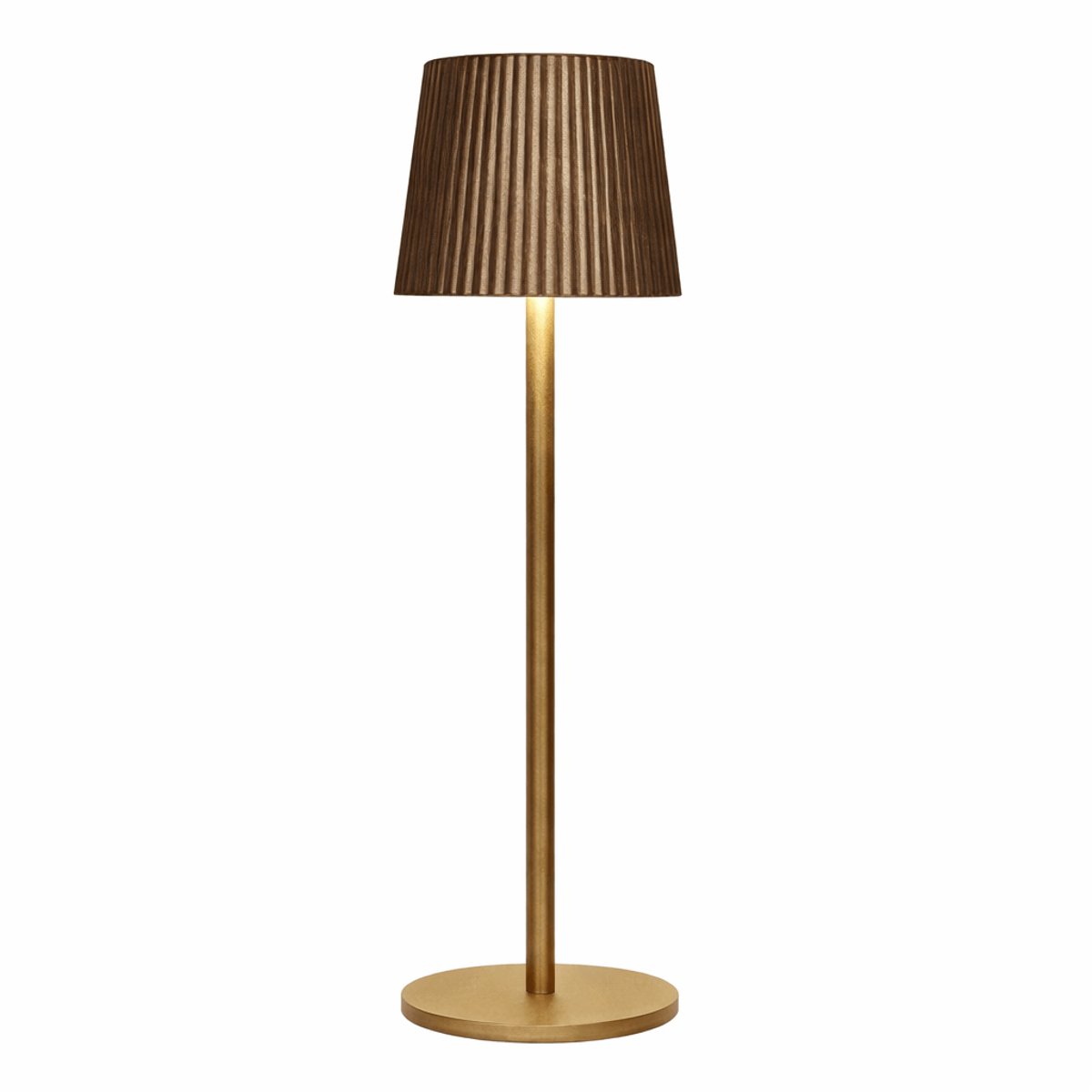 Draadloze Tafellamp | 36,5 x 11 cm | Warmwit dimbaar | Ribbel | Goud | Anna's Collectie