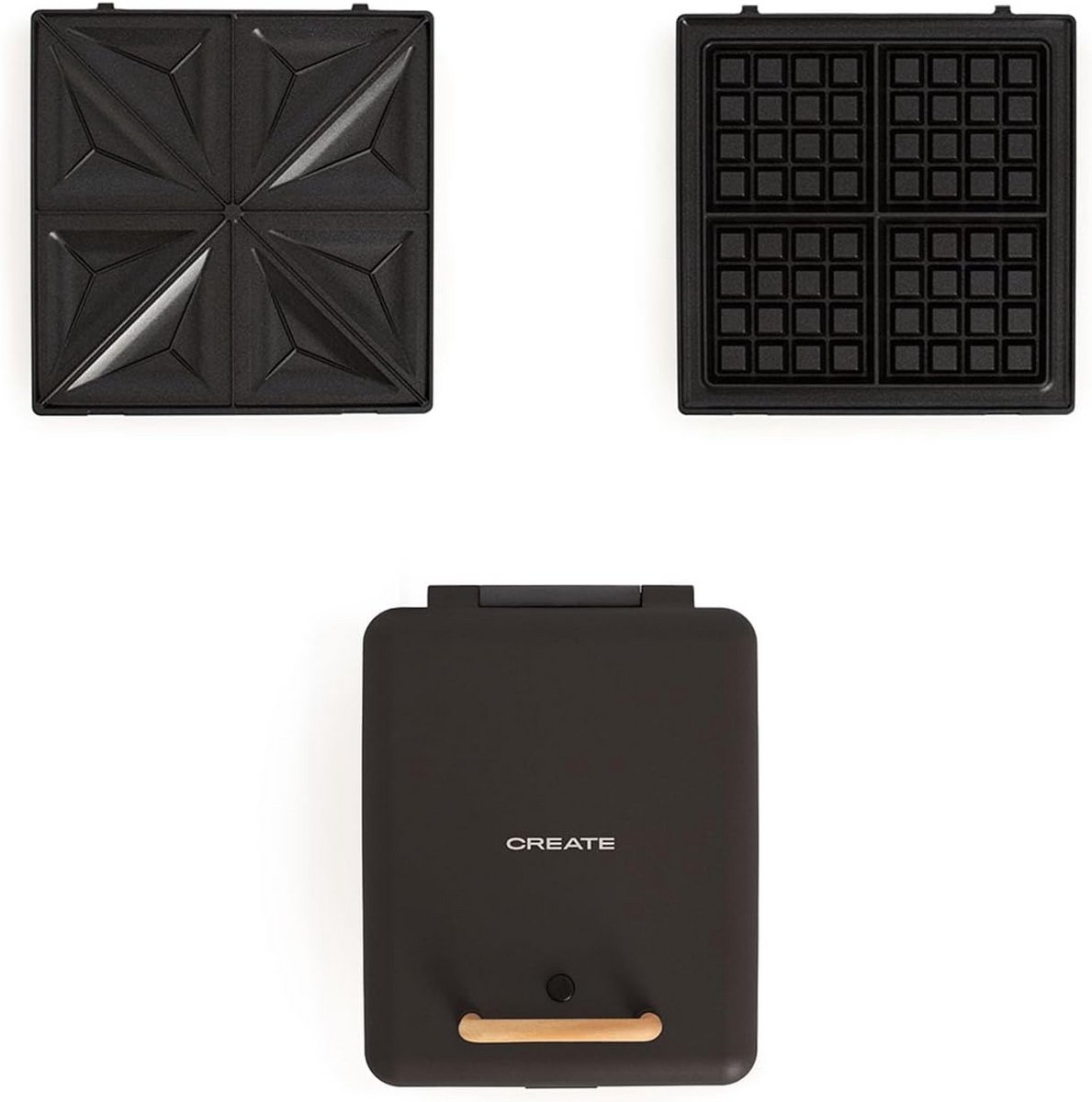 Sandwichtoaster en Wafelijzer met 3 Verwisselbare Platen en 1600W Vermogen
