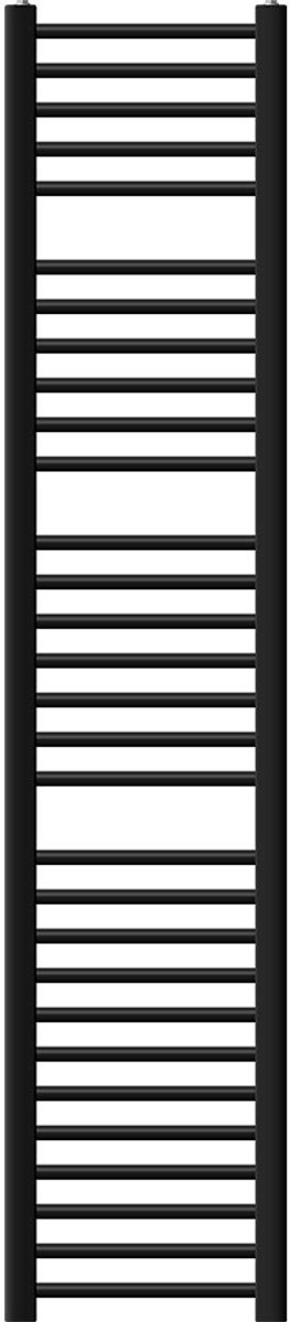 Design badkamerradiator Sahara elektrisch met verwarmingselement 900W 300x1800 mm recht zwart mat zijaansluiting LuxeBath