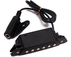 Gitaar Pick-up 6-gats Geluidsgat Transducer Versterker met 80cm Kabel 6.35mm Aansluiting voor 39inch tot 42inch Akoestische Klassieke Folk Gitaren - Akoestische Gitaar Accessoires - Geluidsoptimalisatie - Zwart