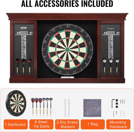 VEVOR Dartkastset Officieel Dartbord MDF Darts 45x3,8cm Dartbord van Merkloos — afbeelding 5