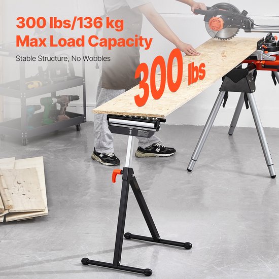 VEVOR 3-in-1 rolstandaard rolstandaard verstelbaar 68-108cm werkstandaard 136kg van Merkloos	 — afbeelding 2