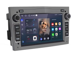 Junsun Android 15 Autoradio Geschikt Voor Opel Astra H Corsa C D Vectra C Zafira Accessoires, Draadloze CarPlay met bluetooth, Stuurwielbediening，DAB+, GPS-Navigatie, Bluetooth, WIFI, 7 inch Touchscreen, 2GB+64GB, DSP, Quad-core processor, grijs