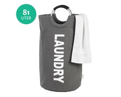 Wonair Wasmand – Waszak – Opvouwbaar – 81L - Donkergrijs