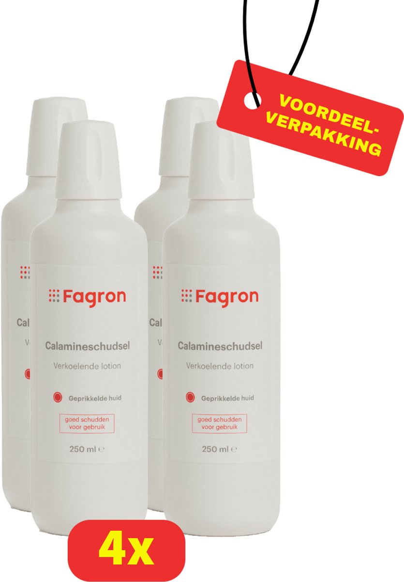 Fagron Calamineschudsel - Voor de Geprikkelde Huid - 4 x 250 ml - Voordeelverpakking