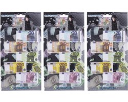 Funny Fashion Speelgoed geld - 3x - Euro biljetten setje - winkeltjes spelen namaak geld - kinderen