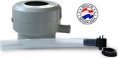 Machine de remplissage de barils de pluie ecowatr Grijs, vanne d'arrêt de 60 à 100 mm et récupérateur de feuilles