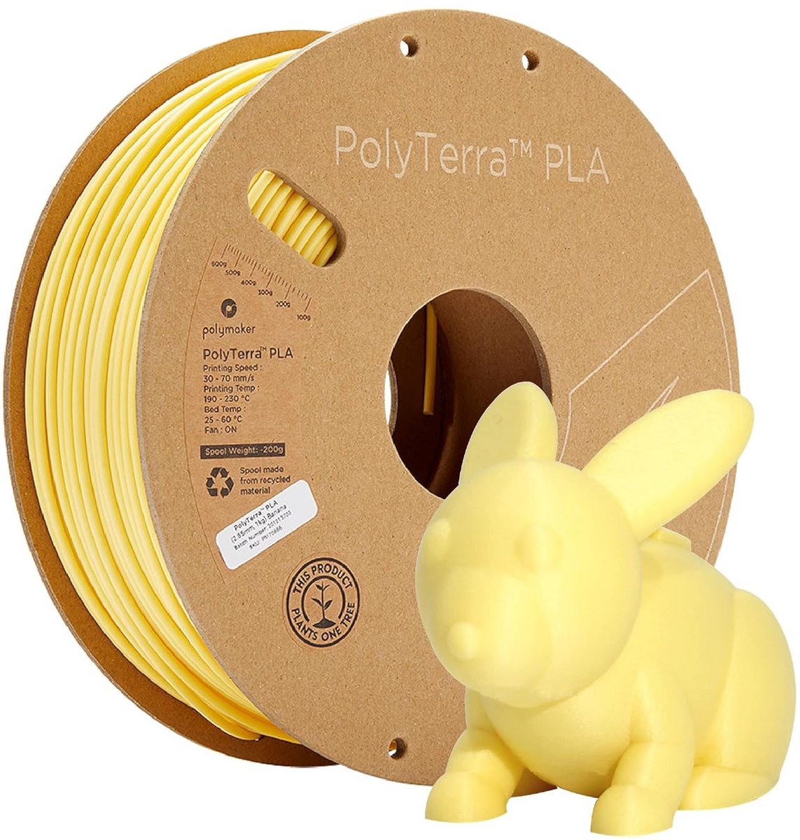 Mat PLA 3D Printerfilament 2.85mm 1kg Pastelgeel voor Strakke Prints zonder Laaglijnen