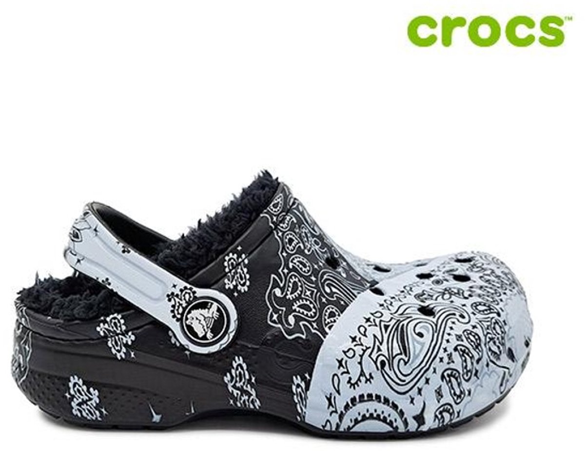 Crocs Baya Lined Print Black/White Maat 25/25 US C9