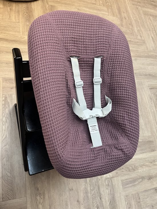 Newborn Hoes - Tripp Trapp geschikt voor Stokke Tripp Trapp Newborn Set - Perfecte Pasvorm - Beschermt je Stoel - Waterafstotende Voering - Makkelijk Wasbaar - Zacht Katoen - Mauve Wafelstof - handmate van Merkloos — afbeelding 2