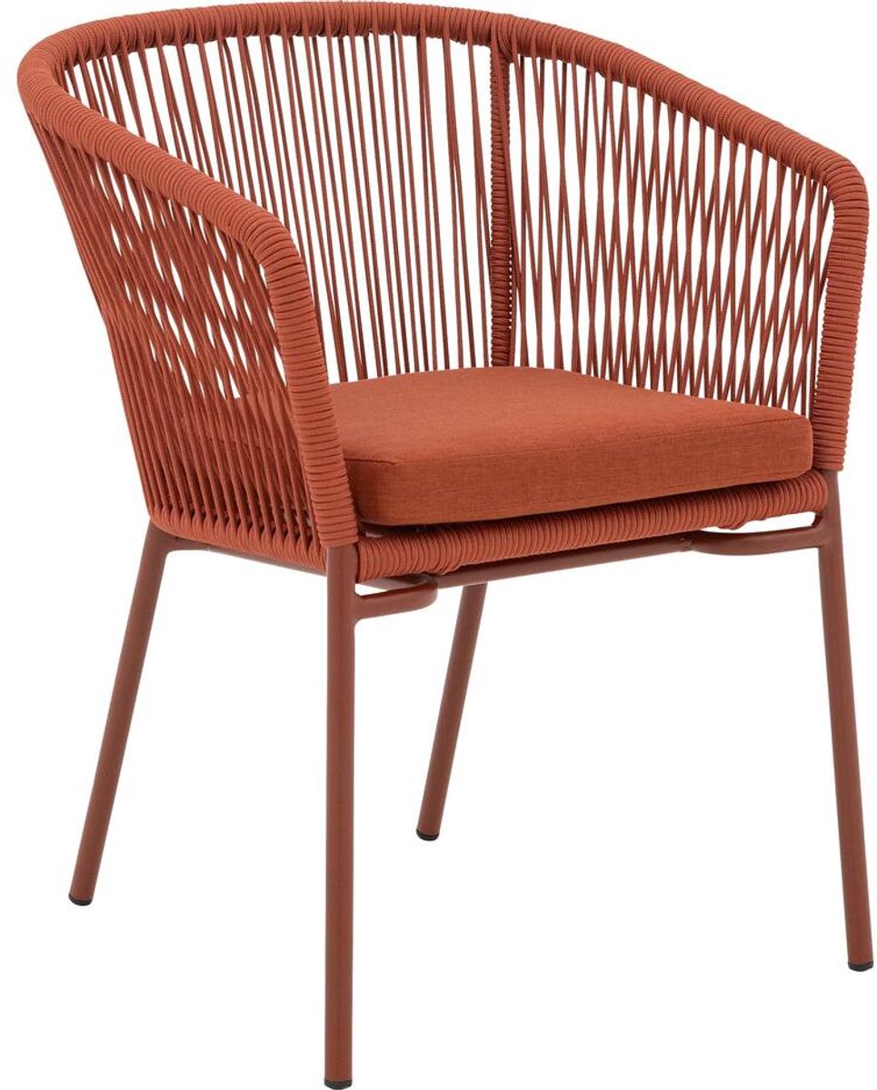 Goossens Tuinstoel Ravello - Buitenstof - oranje - 60 x 77 x 59 cm - Stapelbaar