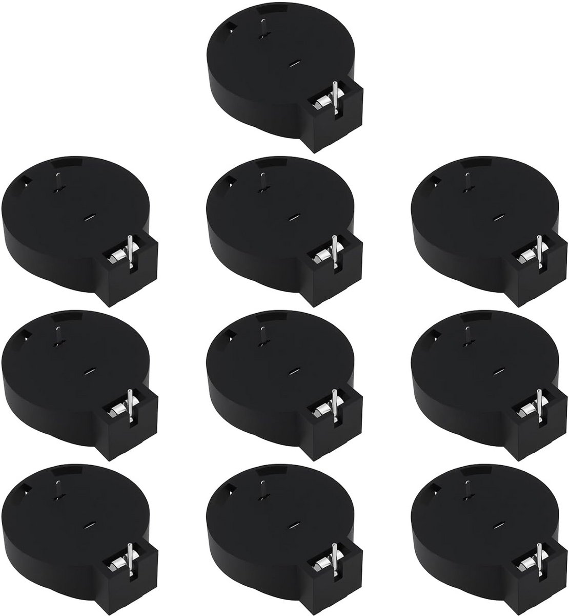 10 Stuks CR2450 Knoopcel Batterijhouder PCB Montage Zwart