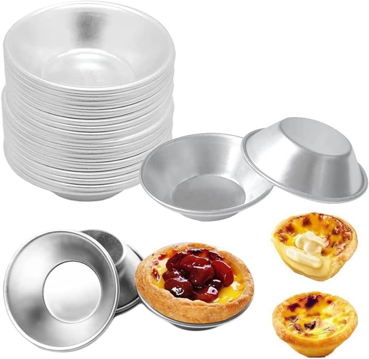 20 Stuks Herbruikbare Aluminium Folie Vormpjes voor Muffins en Cupcakes