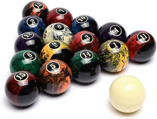 Complete Set Professionele Poolbiljart Ballen Zwart - 16 Stuks — afbeelding 4