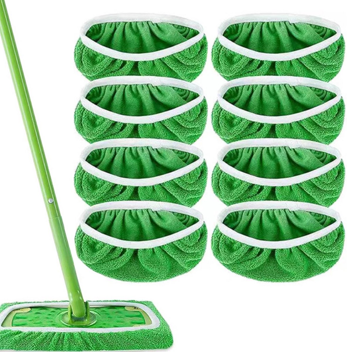 8x Herbruikbare Microvezeldoeken voor Vloerwisser - Nat en Droog Dweilen