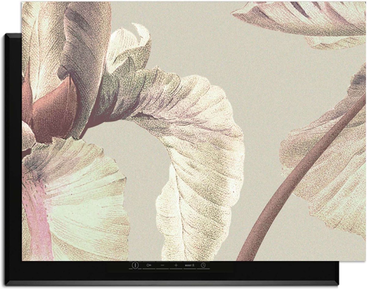 KitchenArt - Blush Iris – Inductie Beschermer - 80x52 cm - Kookplaat Beschermer - Luxe Afdekplaat Inductieplaat - Anti-slip & Oprolbaar - Beschermmat Inductiekookplaat