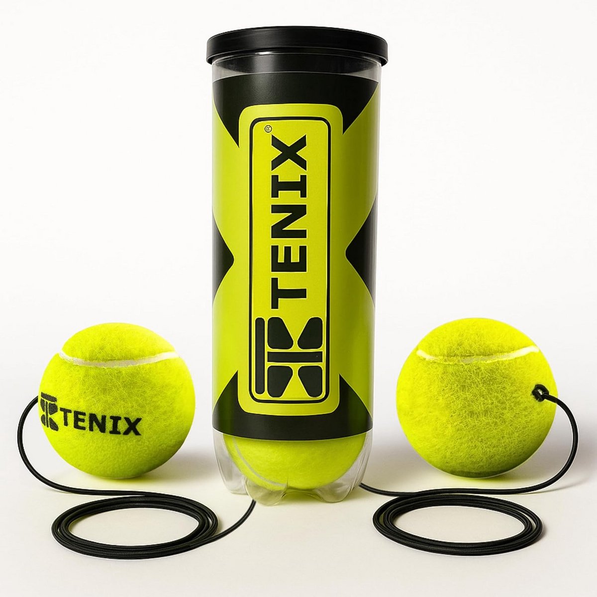 Set van 2 Tennisballen met Kord ter Vervanging voor Tennistrainer
