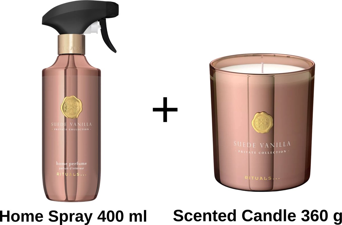 Rituals Suede Vanilla - Home Spray 400 ml - Scented Candle 360 g - Private Collection
