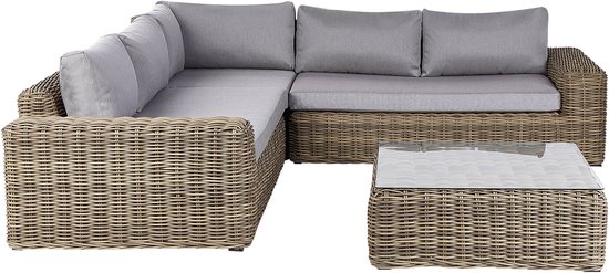 BELIANI PALERMO - Ensemble lounge - Marron clair - Rotin PE