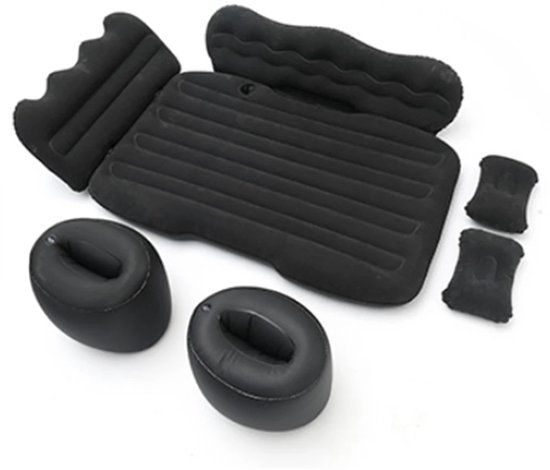 Novendo Goods – Lit à air gonflable universel pour voiture pour banquette arrière - Lit de voyage SUV avec pompe, coussins et bloque-enfant de sécurité pour dormir, camper et road trips