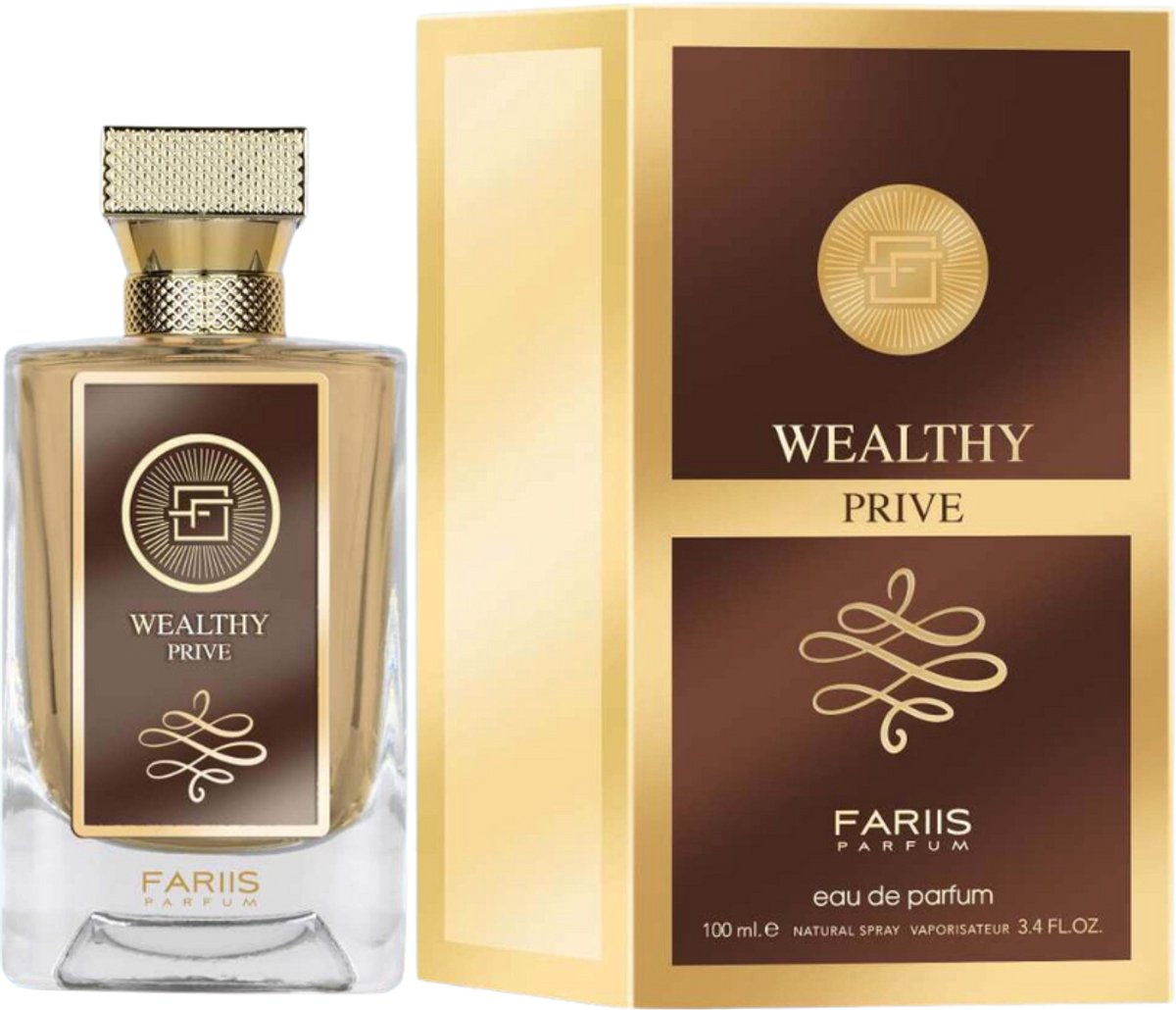 Fariis Wealthy Privé Eau de Parfum 100 ml – Luxe Amber Parfum – Exclusieve Houtachtige Geur – Mannenparfum