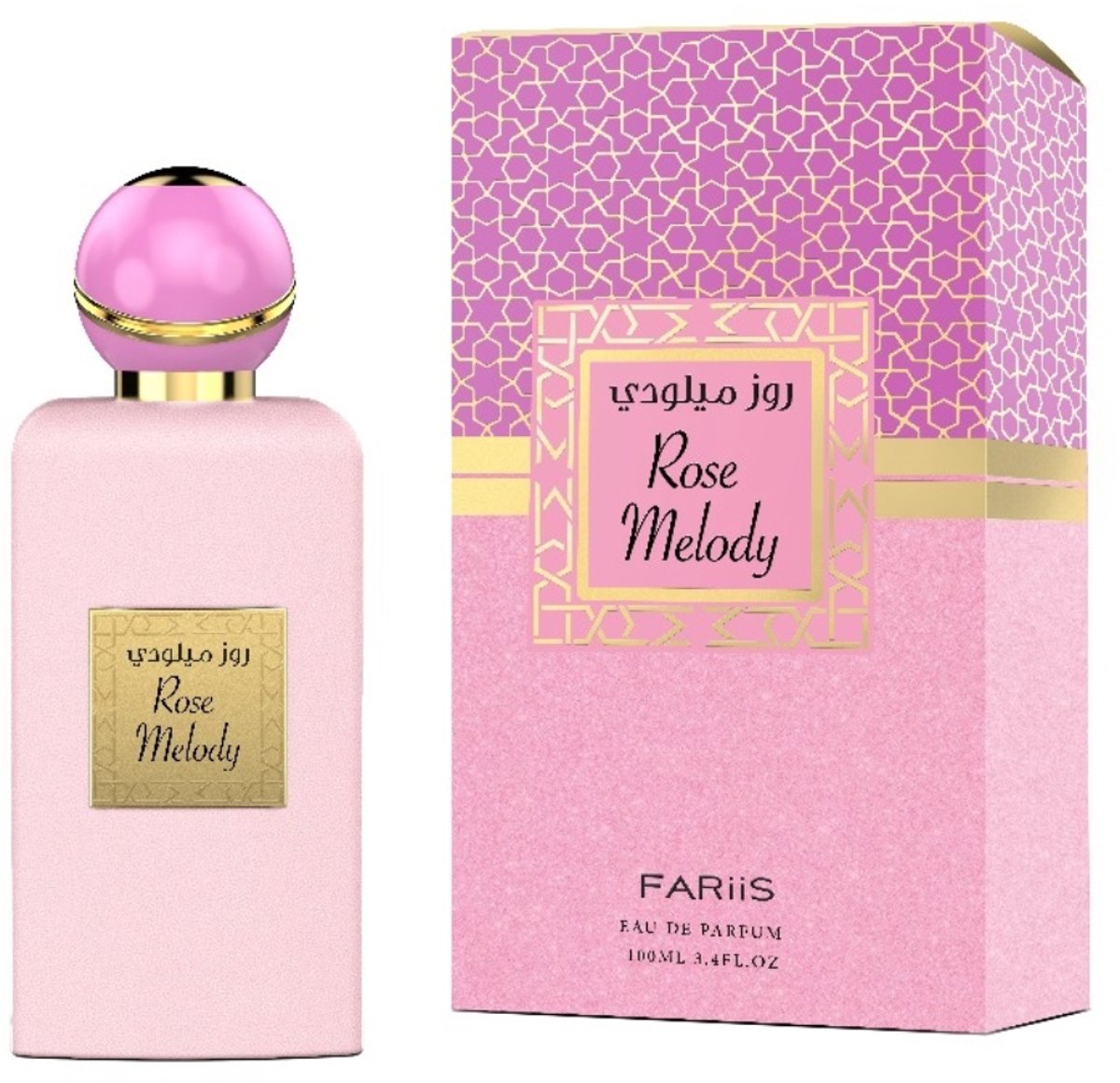 Fariis Rose Melody Eau de Parfum 100 ml – Rozenparfum – Bloemige Damesgeur – Luxe Parfum