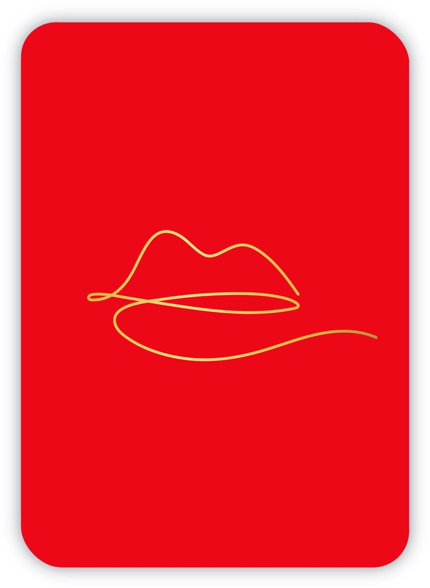 Valentijnskaart | Goudfolie | Kus | Kiss | Lipkiss | Liefde | Wenskaart | Valentijn | Valentijnsdag | Valentijnscadeau | Ansichtkaart | A6 | 14 Februari | Kaartje