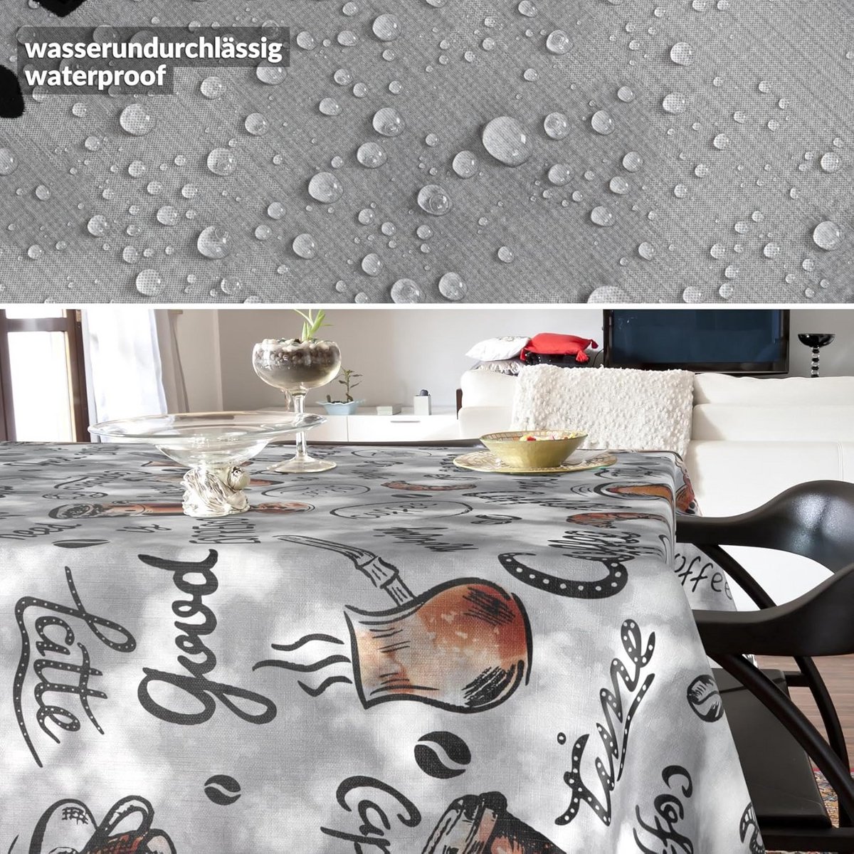 Wasbare Tafelzeil Rechthoekig 160x100 cm Waterafstotend Tropisch Patroon