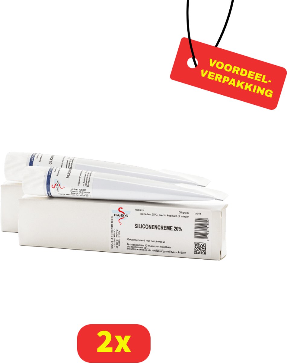 Fagron Siliconencrème 20% - Littekenbehandeling - 2 x 50g - Voordeelverpakking