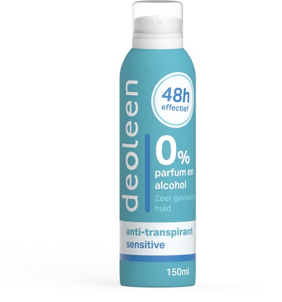 Deoleen Derma Intense 48 uur - Anti-transpirant spray - Voorkomt overmatige transpiratie en transpiratiegeur - 48 uur effectief - 0% parfum & 0% alcohol - Dermatologisch getest - Deodorant - 150 ml