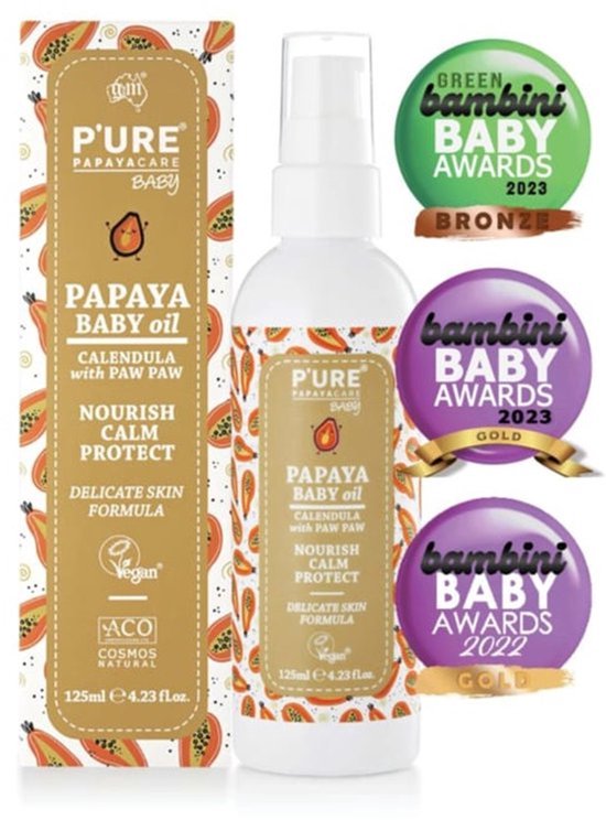 P'ure Papaya care - Papaya Baby Olie - Natuurlijk - 3 Pak - Voordeelverpakking van Merkloos — afbeelding 2