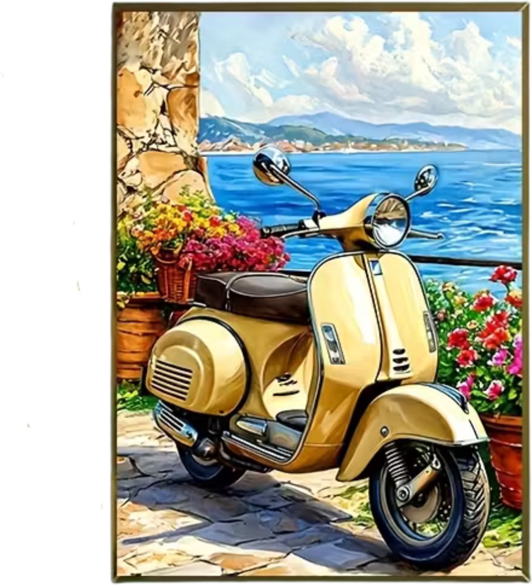 MET FRAME - Paint by numbers – schilderen op nummer – DIY decoratie - Reizen - La Dolce Vespa