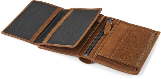 Portefeuille en cuir brun havane vintage anti-RFID Cambodia