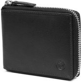 Portefeuille Montreal zippé en cuir noir RFID