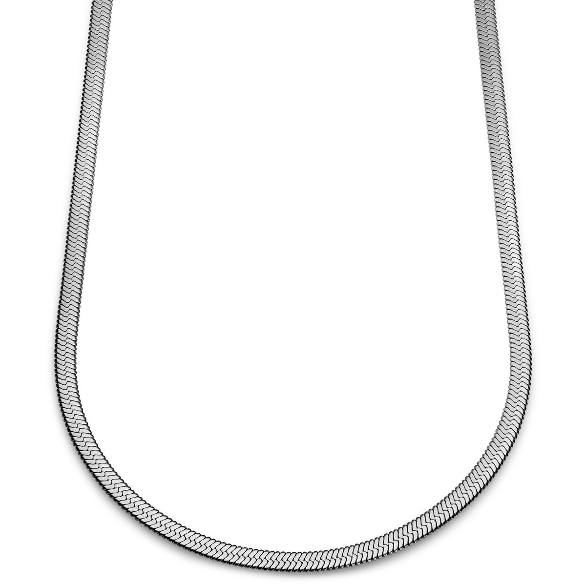 Argentia | 925s | 6 mm Gerhodineerde Sterling Zilveren Ketting met Visgraatschakels