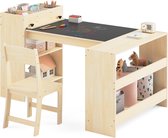 Table pour enfants réglable en hauteur avec chaise et rangement pour les activités créatives et l'apprentissage