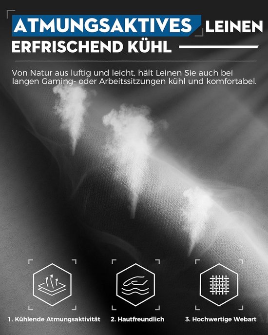 Ergonomische Gamingstoel met Voetensteun en Verstelbare Rugleuning van Merkloos — afbeelding 5