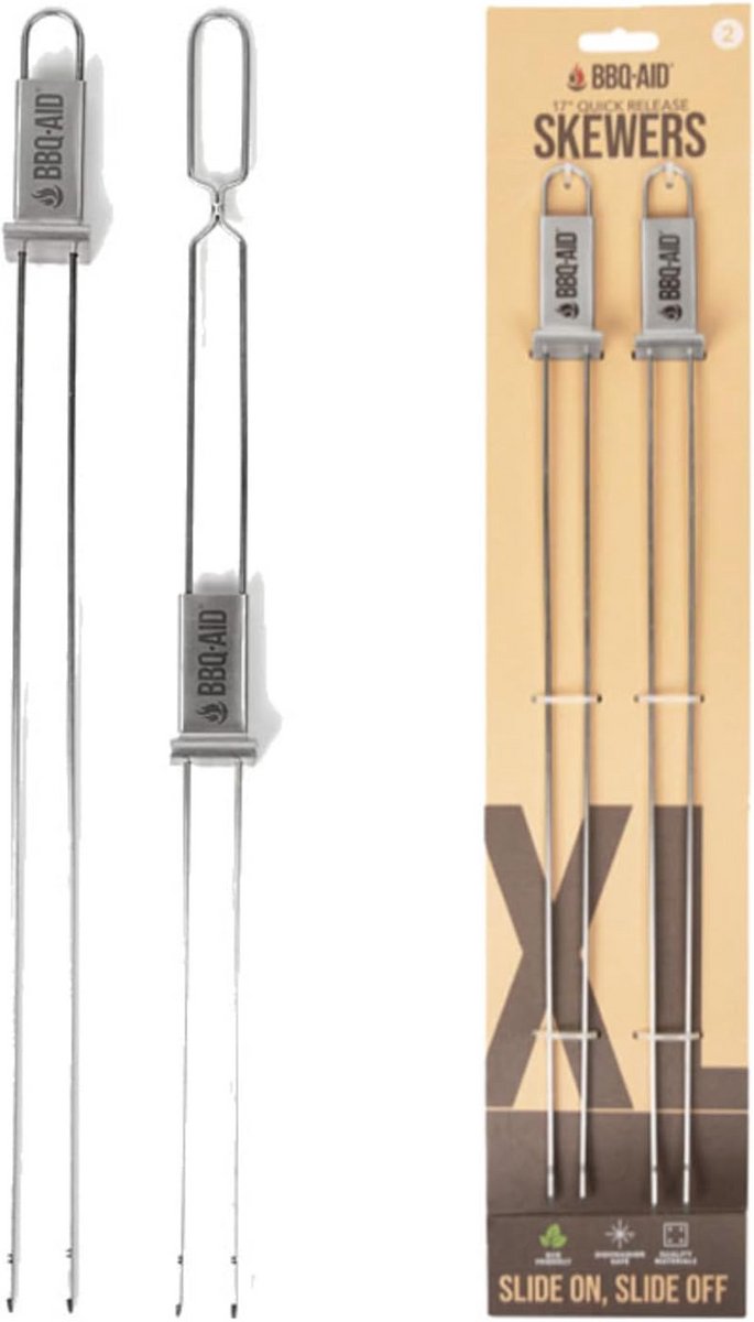 Extra Lange Metalen BBQ Spiesjes met Dubbele Punt voor Kabobs en Shish Kabob