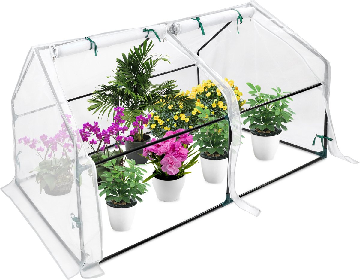 Aufun Foliekas 180x90x90 cm – Wit - Tomatenkas met Deur – Kasje voor Buiten – Ideaal voor Tomaten en Planten in de Tuin